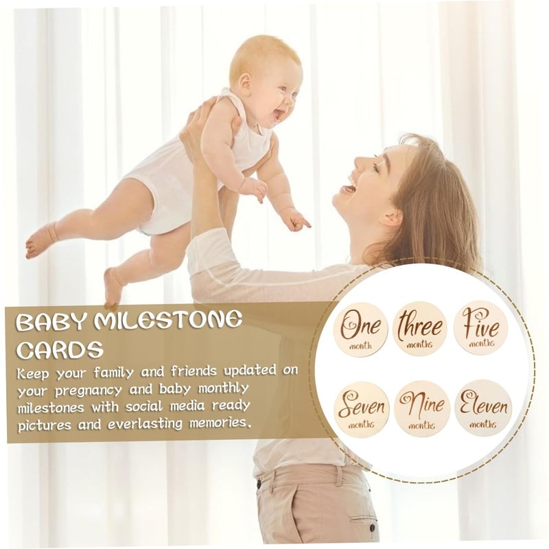 6Pcs Double Sided Milestone Cards Photo Props For Baby Monthly Photography Keepsake - Image 2